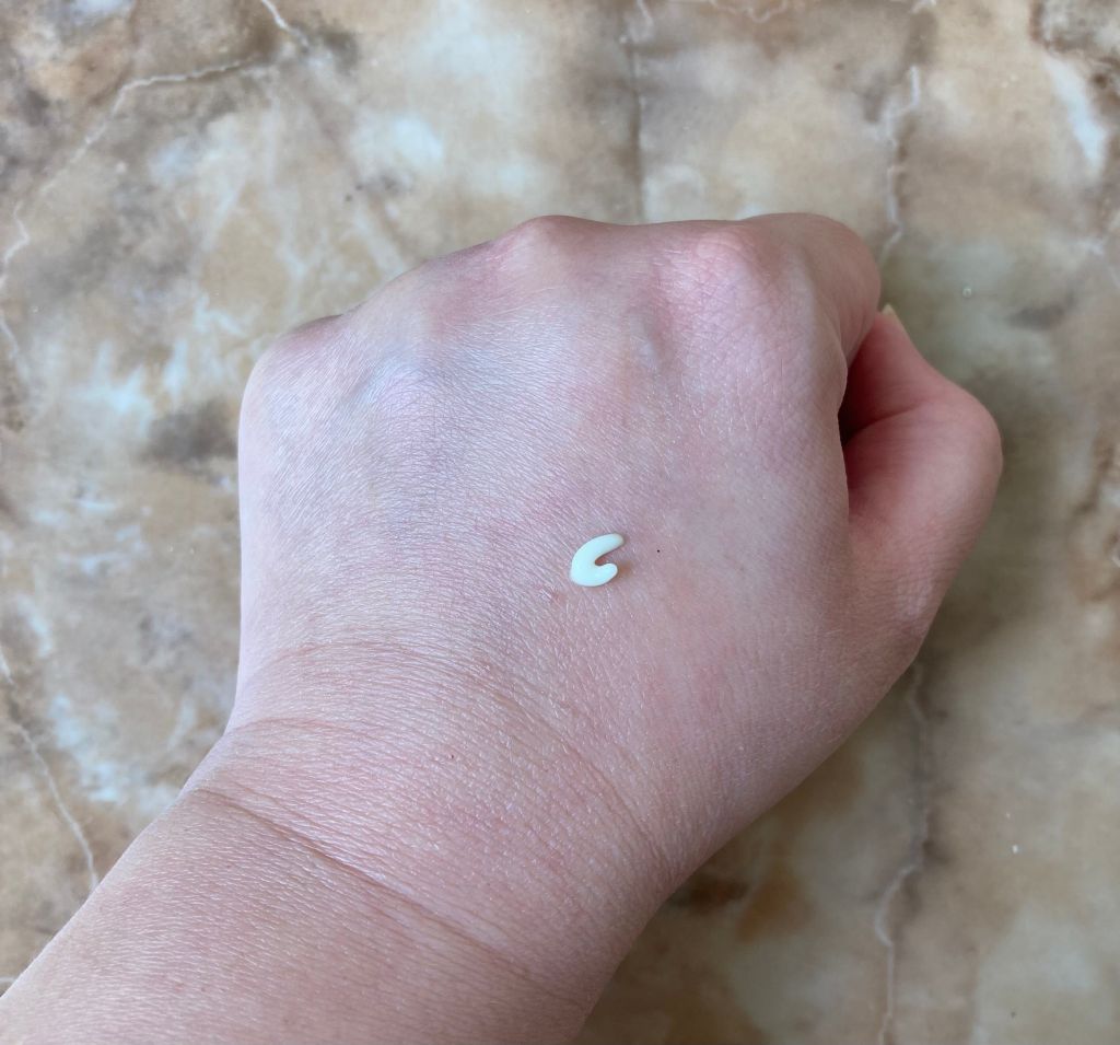 Innisfree Aqua UV Protection Cream swatched on hand